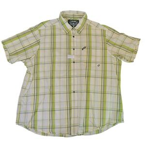 Ecko Unltd. 3XL Plaid Short Sleeve Button Up Shirt Menswear‎ white green